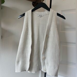 Madewell Cream Knit Cardigan Vest